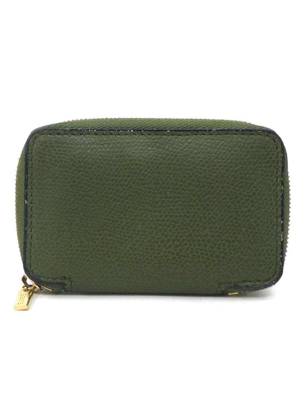 Auth Valextra Coin Purse Case Khaki #302872V13B